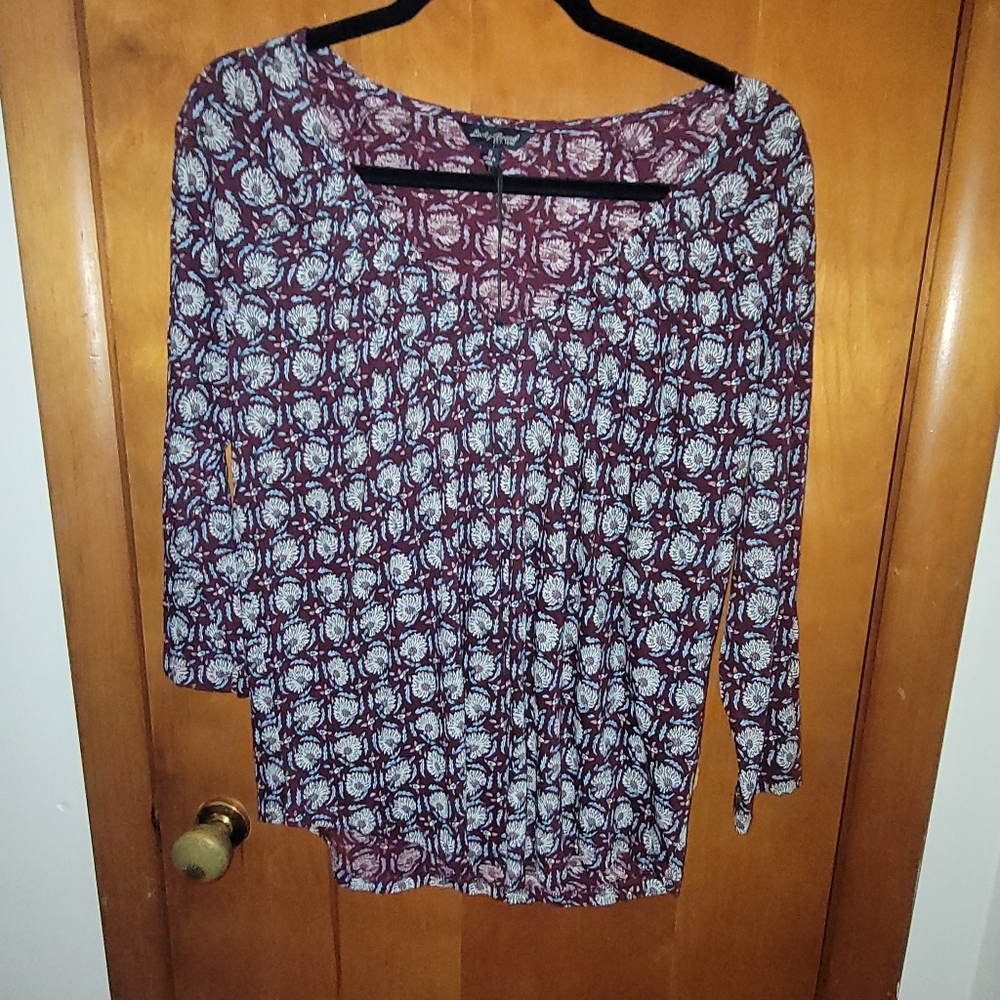 Lucky Brand Burgundy Floral Top